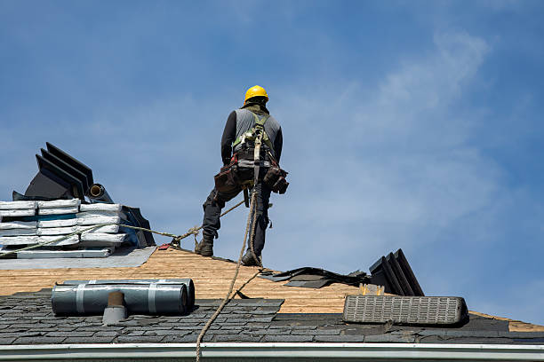 Professional Gutter Installation technician working in Mount Morris, IL